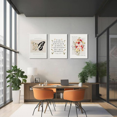 Motivational Quotes Canvas Art Set for Office & Home Decor – 3 Pieces