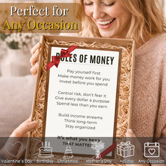 Rules of Money Poster Framed 11×17 Minimalist Motivational Wall Art Print