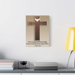2 Peter 3:18 Confirmed in Christ Cross Bible Canvas Christian W