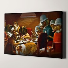 Dogs Playing Cards – Pinched With Four Aces CM Coolidge Canvas Wall Art Print