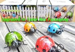 Multicolor Ladybug Outdoor Wall Art Set of 4 – Perfect Gift for Garden Lovers