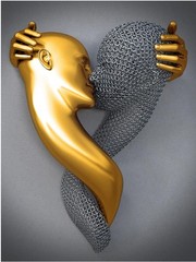 Bedroom Canvas Wall Art Decor,Black&Gold Romantic Kissing Embrace Couple Livi…