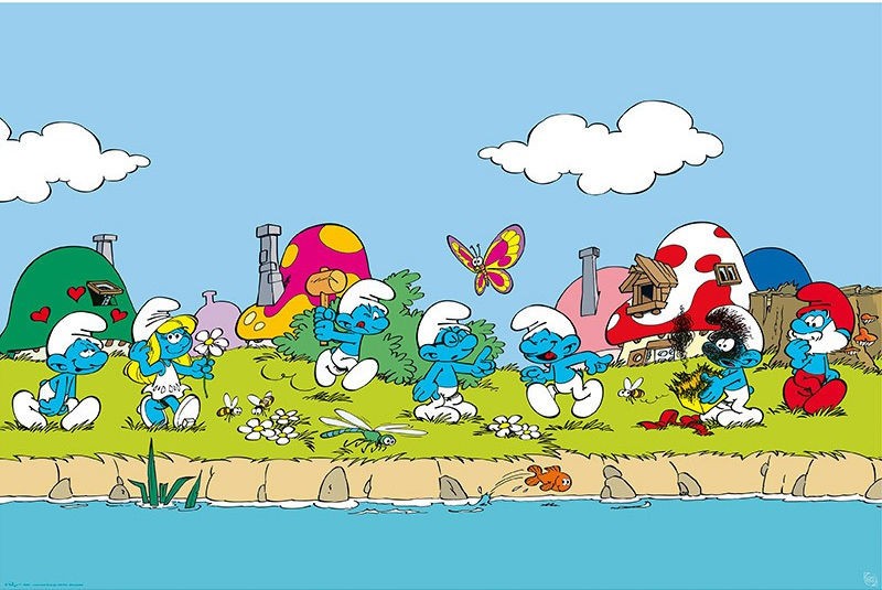 Poster Studio B – Smurfs Village Classic Cartoon Group 24×36″ NEW R81480