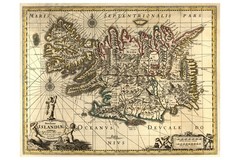 Iceland Decorative Antique Style Map Cool Wall Decor Art Print Poster 18×12