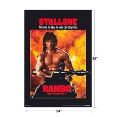 Rambo First Blood Part 2 No Man No Law No War Can Art Print Poster 24×36