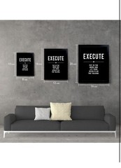 Inspirational Canvas Painting Wall Art, Execute Motivational Positive Wall Art