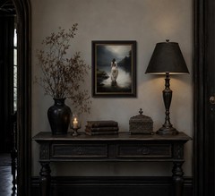 TravelReady Dark Brown Framed Canvas Wall Art Dark Academia Decor Victorian G…