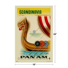 Scandinavia Viking Ship Boat Pan Am Logo American Art Print Poster 16×24