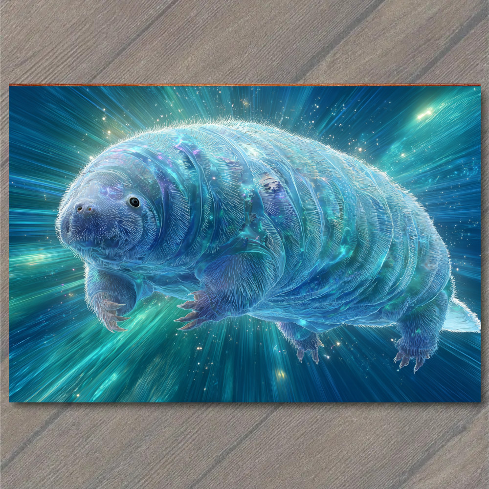 Art Print Glowing Cosmic Tardigrade Space Creature SciFi Starburst Galaxy