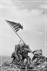 Iwo Jima Flag Raising Marines 1945 World War Photo Art Print Poster 12×18