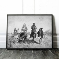 Geronimo On Horse Native American Indian Apache Warrior Wall Art Poster Print