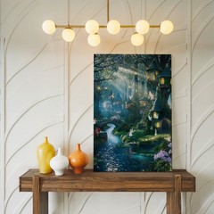 Whimsical Fairy Village Nestled Within A Lush, Enchanted Wall Art Canvas Print
