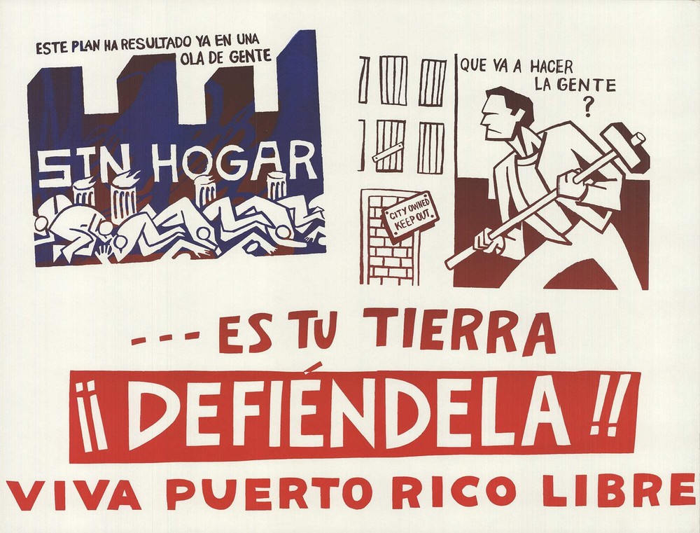 BLACK CAT COLLECTIVE Liberation of Puerto Rico Panel 4 (Blue+Red) 19″ x 25″ Seri