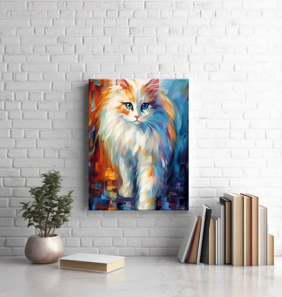 Cute Ragdoll Cat Wall Art Canvas Unframed Print Art