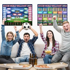 World Cup Sports Event Schedule Poster 2 PCS Knockout Stage Bracket Wallchart…