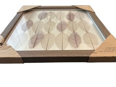 Botanical 3D Leaves Wall Art 11×11” Framed Nature Print Modern Home Decor New