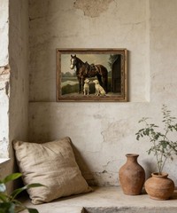 Vintage Gold Framed Wall Art, Vintage Equestrian Wall Art Decor Rustic Horse …