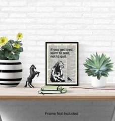 Banksy Rest Don’t Quit – Unframed Dictionary Wall Art Print – Makes a Great Gift