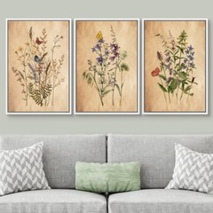 Wall26 Vintage Wildflowers Framed Wall Art Boho Floral Canvas Prints