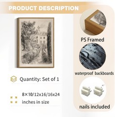 Water-Resistant Vintage Wall Art – 8×10 French Country Canvas with Floral Design