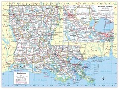 Louisiana State Wall Map Poster Large Print 32″Wx24″H