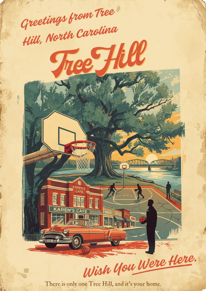 One Tree Hill Wall Collage Postcard Style Poster