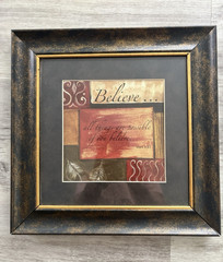 Mark 9:23 «Believe» Bible Verse Quote Wall Art Print – Framed Matted