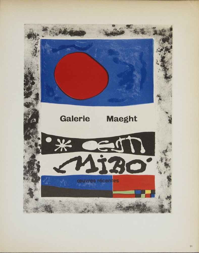 JOAN MIRO Galerie Maeght 12.5″ x 9.25″ Lithograph 1959 Surrealism Multicolor