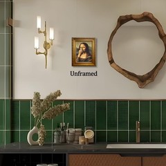 Vintage Bathroom Wall Art, Funny Mona Lisa Nose Pinching Decor 8×10 Inch