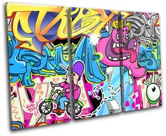 Urban art Graffiti TREBLE CANVAS WALL ART Picture Print VA