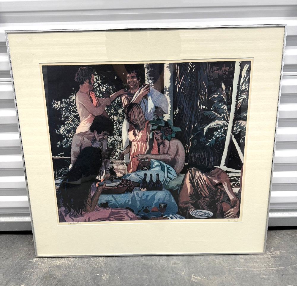 JOHN CLEM CLARKE Bacchanal SIGNED 22″ x 26″ Lithograph 1972 Realism Multicolor