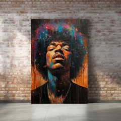 Jimi Hendrix Canvas Wall Art, Painting Print, Music Artwork – 5 Sizes