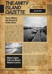 Jaws Horror Wall Collage Newspaper Style Poster
