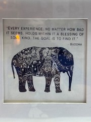 Mandala Elephant Figurative Wall Art Framed Quote Buddha White Black Print