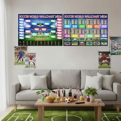 World Cup Sports Event Schedule Poster 2 PCS Knockout Stage Bracket Wallchart…