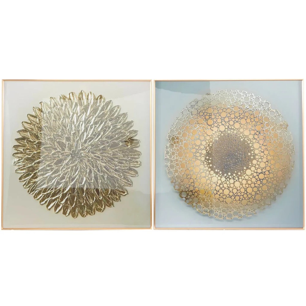 ALUM CRYSTAL PORC WALL ART S/2 32″W, 32″H new in box