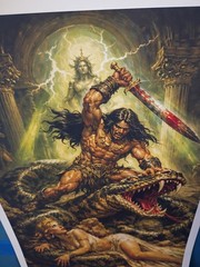 BARBARIAN POSTER FANTASY ART 12X18 MATE CARDSTOCK 130 lb NEW CONAN TARZAN 9A