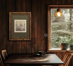 Vintage Gold Framed Wall Art Tree Forest Landscape Painting Canvas Prints 9x11in
