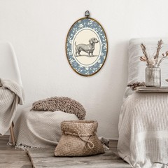 Vintage Dachshund Dogs Oval Wall Art Framed, Dachshund Dog Gifts for Women Wa…