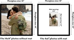 Americanflat 14×14 Picture Frame with Polished Plexiglass – Use 14×14, Black