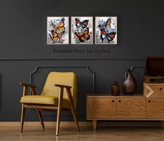 ​Colorful Butterfly Pictures Wall Decor,Butterfly Wall Art Canvas,Insect Natu…