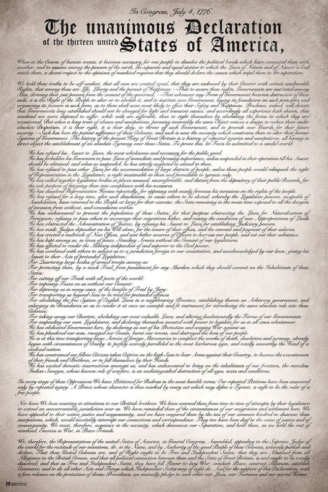 Declaration Independence Remastered Readable US History Art Print Poster 12×18