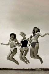 Girls Jumping Happy Exciting Print Vintage Wall Art Home Decor – POSTER 20×30