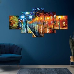 Morden City Abstract Wall Art – Five Frame Painting – Home Decor