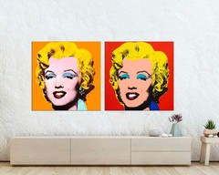 Marilyn Monroe Pop Art Set of 2, Andy Warhol Canvas Prints, Modern Wall Art