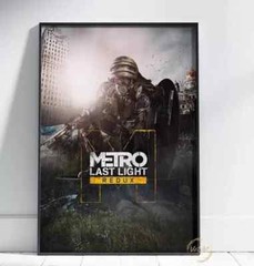 Metro Last Light Redux Video Game Poster, Gas Mask Game Decor Wall Art Poster