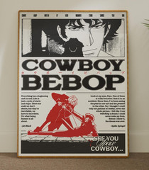Cowboy Bebop Anime Poster Vintage Print Minimalist Manga Wall Art