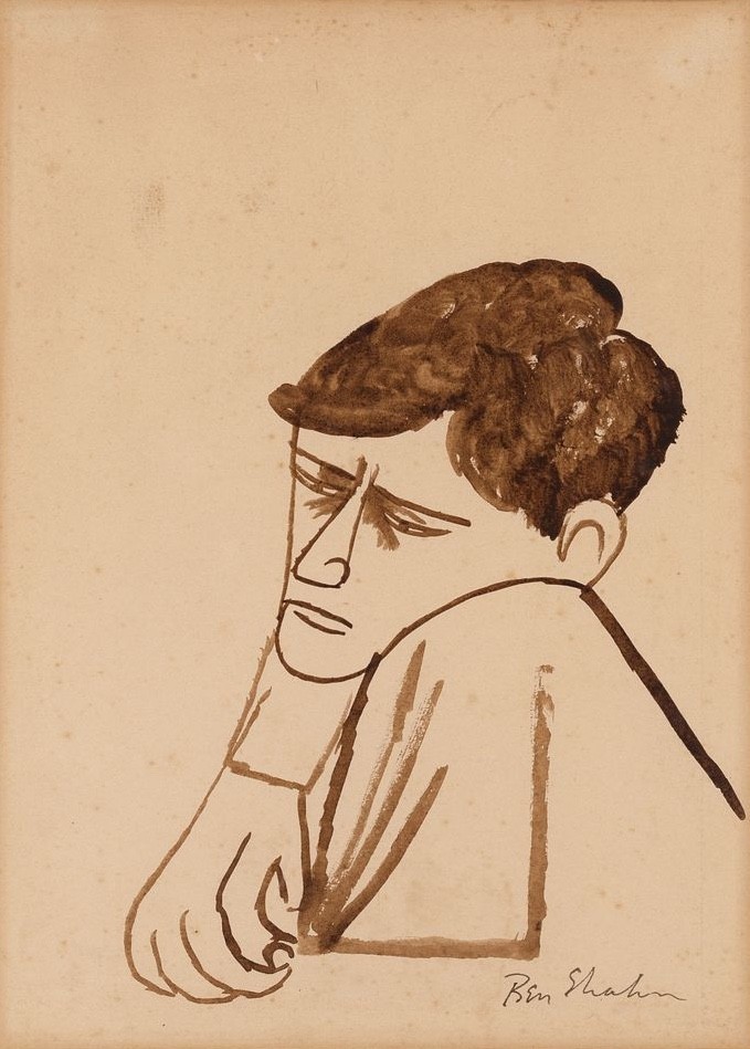 Ben Shahn Troubled Young Man – Emotional Modernist Portrait Art Print