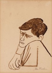 Ben Shahn Troubled Young Man – Emotional Modernist Portrait Art Print
