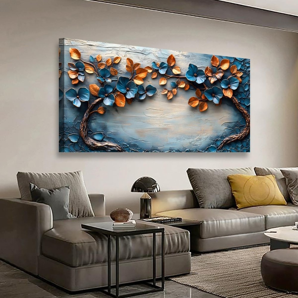 Abstract Tree Pictures Canvas Wall Art Canvas Painting Poster,DIY Framed 24″x48″